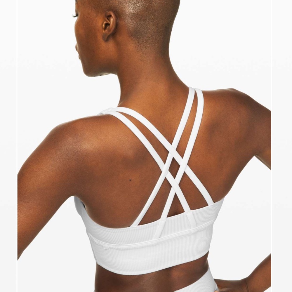 WHITE LULULEMON ENERGY BRA